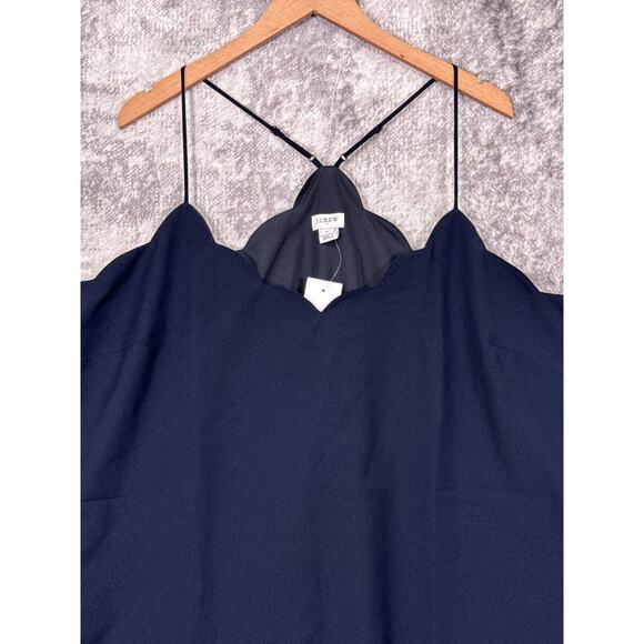 New J Crew Top 22 Womens Navy Blue Scalloped Cami Blouse Plus Size - Picture 4 of 11